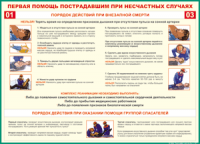 Таблица "Порядок действий при внезапной смерти" (100х140 сантиметров, винил) - fgospostavki.ru - Саратов