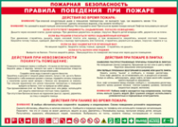 Таблица "Пожарная безопасность. Правила поведения при пожаре" (100х140 сантиметров, винил) - fgospostavki.ru - Саратов