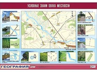 Таблица демонстрационная "Условные знаки плана местности" (винил 100*140) - fgospostavki.ru - Саратов