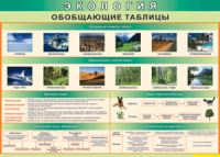 Таблица "Экология. Обобщающие таблицы" (100х140 сантиметров, винил) - fgospostavki.ru - Саратов