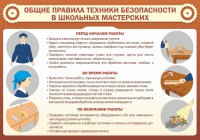 Стенд "Общие правила техники безопасности в школьных мастерских" - fgospostavki.ru - Саратов