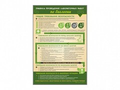 Стенд "Правила выполнения лабораторных работ по биологии" Вариант 1 - fgospostavki.ru - Саратов