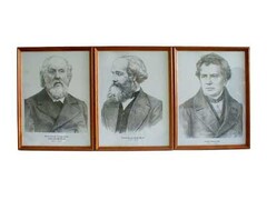 Портреты выдающихся физиков (деревянная рамка, под стеклом) - fgospostavki.ru - Саратов