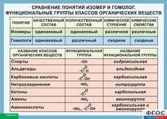 Таблица. Сравнение понятий изомер и гомолог. Функциональные группы классов органических веществ. - fgospostavki.ru - Саратов