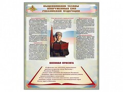Стенд "Уставы. Закон военной службы. Военная присяга" - fgospostavki.ru - Саратов