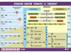 Таблица демонстрационная "Сравнение понятий изомер и гомолог" (винил 70x100) - fgospostavki.ru - Саратов