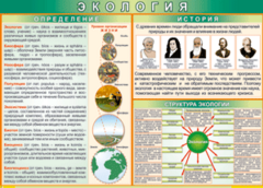 Таблица "Экология. Определения и история" (100х140 сантиметров, винил) - fgospostavki.ru - Саратов