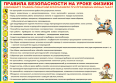 Таблица "Правила безопасности на уроке физики" (100х140 сантиметров, винил) - fgospostavki.ru - Саратов