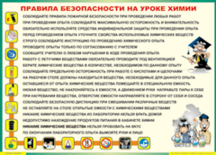 Таблица "Правила безопасности на уроке химии" (100х140 сантиметров, винил) - fgospostavki.ru - Саратов