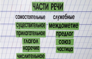 Набор магнитных карточек "Части речи" (фон зелёный) - fgospostavki.ru - Саратов
