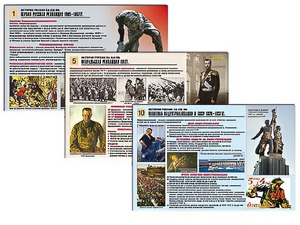 Комплект таблиц по истории "История России XX - XXI вв." раздаточные (цветные, ламинированные, А4, 12 штук) - fgospostavki.ru - Саратов