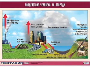 Таблица демонстрационная "Воздействие человека на природу" (винил 70*100) - fgospostavki.ru - Саратов