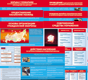 Комплект таблиц "Основы гражданской обороны (МЧС РФ)" 13 штук. - fgospostavki.ru - Саратов