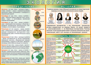 Таблица "Экология. Определения и история" (100х140 сантиметров, винил) - fgospostavki.ru - Саратов