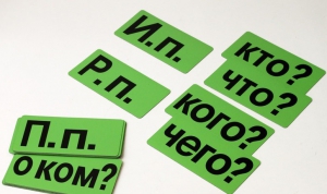 Набор магнитных карточек "Падежи" (фон зелёный) - fgospostavki.ru - Саратов