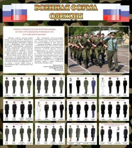 Стенд "Военная форма одежды (флаг РФ)" - fgospostavki.ru - Саратов