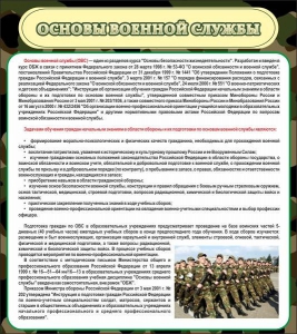 Стенд "Основы военной службы" - fgospostavki.ru - Саратов