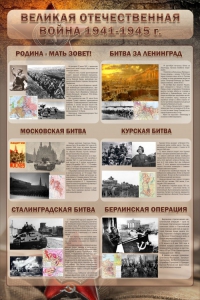 Стенд "Великая отечественная война (битвы)" - fgospostavki.ru - Саратов