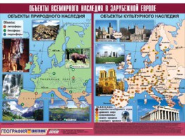 Таблица демонстрационная "Объекты всемирного наследия в Зарубежной Европе" (винил 100*140) - fgospostavki.ru - Саратов