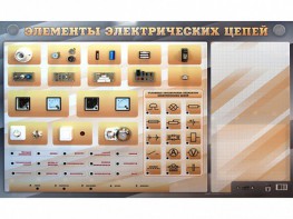Наглядно-демонстрационный светодинамический стенд "Элементы электрических цепей" с маркерными полями - fgospostavki.ru - Саратов