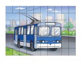 Магнитный пазл "Троллейбус" - fgospostavki.ru - Саратов